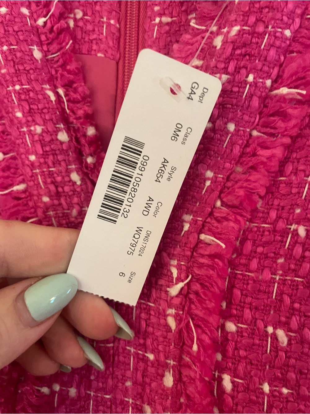 J.Crew Fuchsia Pink Tweed Sheath Dress| Size 6| NWT - Picture 8 of 9